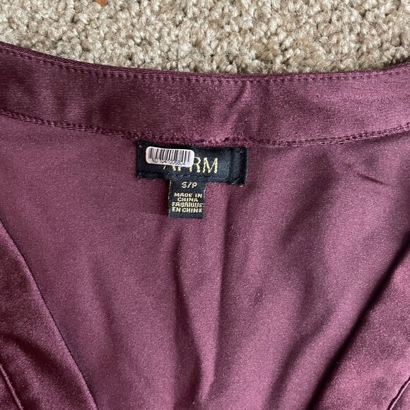 AFRM Burgundy Red Crop Top Long Sleeve Blouse Size Small - Picture 2 of 2